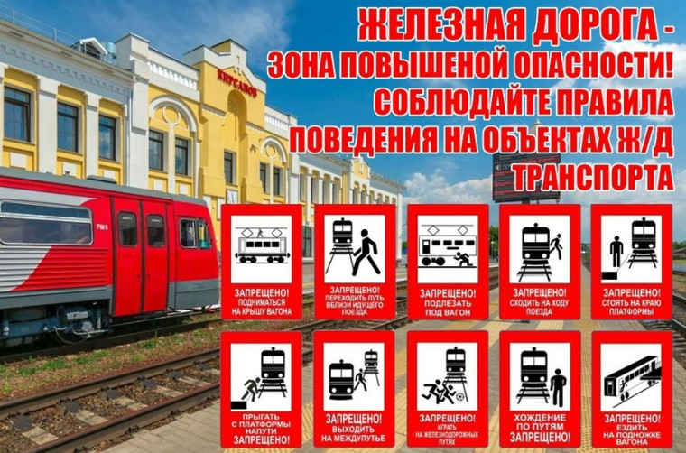Уступи дорогу поездам.